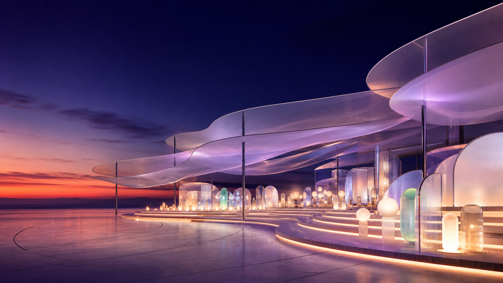 Original abstract pavilion for the fictional Nova Summit